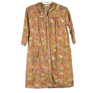 Sharon All Cotton Vintage Floral Duster Dress Large